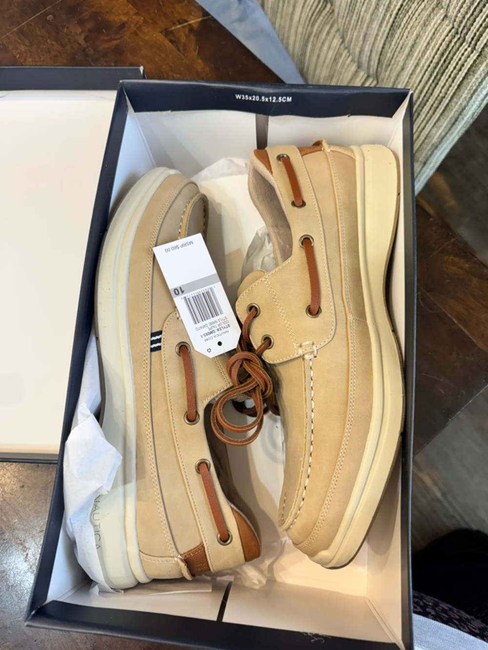 Nautica Men's Tan and Brown Boat Shoes